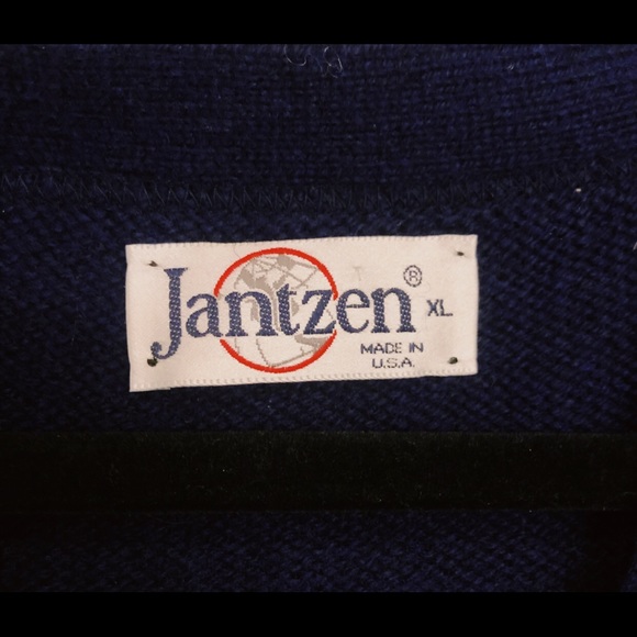 Vintage Jantzen Navy Blue 100% Wool Sweater - Picture 2 of 2